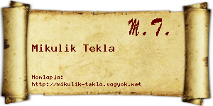 Mikulik Tekla névjegykártya